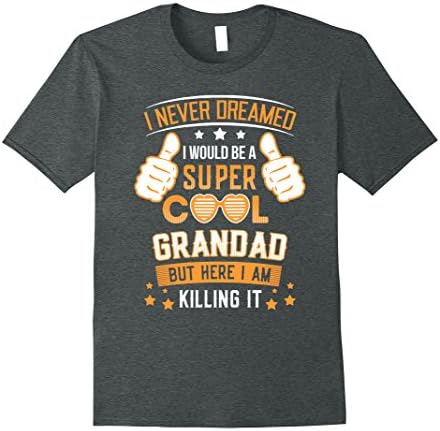 Men's Super Cool Grandad Fathers Day gifts for Grandad Large Dark Heather
