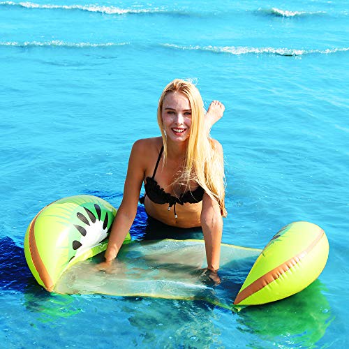MENGDUO Water Hammock Pool Lounger Float Hammock Inflatable Rafts Swimming Pool Air Lightweight Floating Chair Compact and Portable Swimming Pool Mat for Adults and Kids (Kiwifruit)