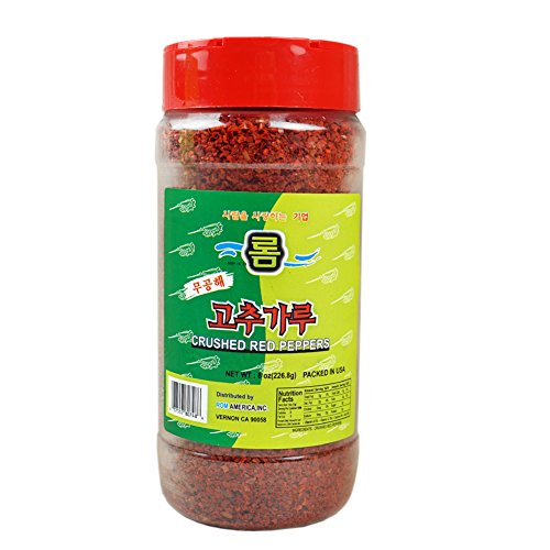 ROM AMERICA Korean Red Chili Hot Crushed Pepper Coarse Powder Flakes 8 oz 고추가루