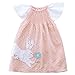 Mud Pie Baby Girls Easter Bunny Flutter Smocked Casual Sun Dress, Eyelet Sleeve, 3T