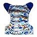 EcoAble Baby Charcoal Bamboo All-In-One AIO Cloth Diaper w/ Pocket, Size 10-30Lb (Sun)
