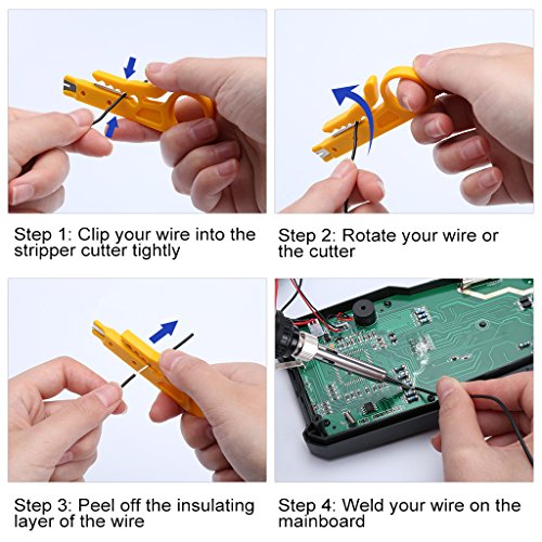 URCERI Soldering Iron Kit, 26-in-1, 60W 110V 6 pcs Interchangeable Tips Carry Case Adjustable Temperature Welding Tool with Desoldering Pump, Stand, ESD Tweezers, Solder Wick, Wire Stripper Cutt