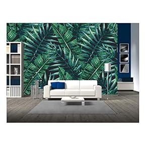 Watercolor Tropical Palm Leaves Seamless Pattern Vector Illustration