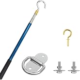 TAROTKIN Attic Ladder Door Pull Down Hook Cord Stair System Parts, Rope with Handle for Attic Extension Ladder Pull Down System Hook Cord Kit Rope Replacement