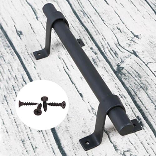 Barn Handle Door Pull Sliding Cast Hardware For Modern Creative Door Antique Wooden Door Retro Cabinet Barn Door ( 10’’) BLACK