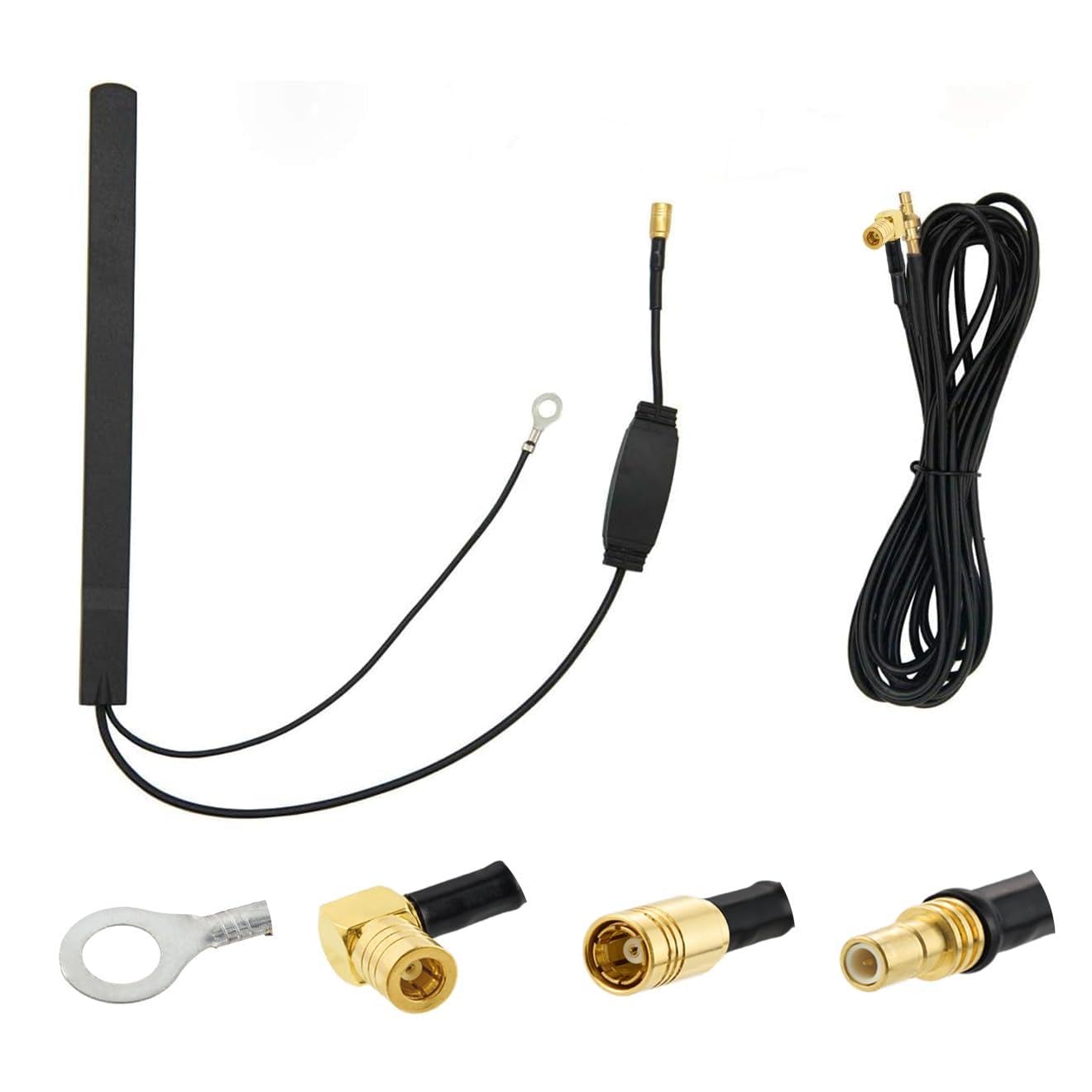 Vecys DAB DAB + Car Antenna Patch Antenna SMB Adapter Glass Mount Antenna RG174 Cable 3M 9.8ft Compatible with Auto Radio