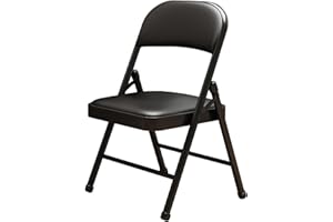 KAOCHA 1 Pack Bulk Folding Chairs with Padded Cushion, Single Black Steel Metal Frame Foldable Chair for Indoor and Outdoor, Portable Stackable Commercial Seat for Bedroom Patio Party Event