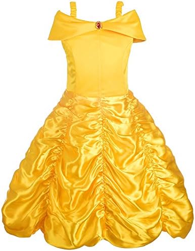Alead Princess Costume Belle Dress and Accessories Gloves, Tiara, Wand and Necklace