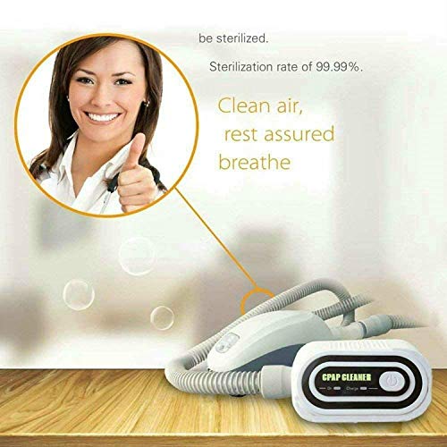 CPAP Cleaner & Sanitizer, Vktech Portable Mini CPAP Cleaner Disinfector, Recharge Ozone Sterilization Cleaner Machine for CPAP Mask Air Tubes Respirator Heated Hose Pipe Tube Accessories, White