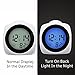 Digital Projection Alarm Clock Soft Blue LED Backlight Indoor Temperature Display Music Clock Battery Operated, White