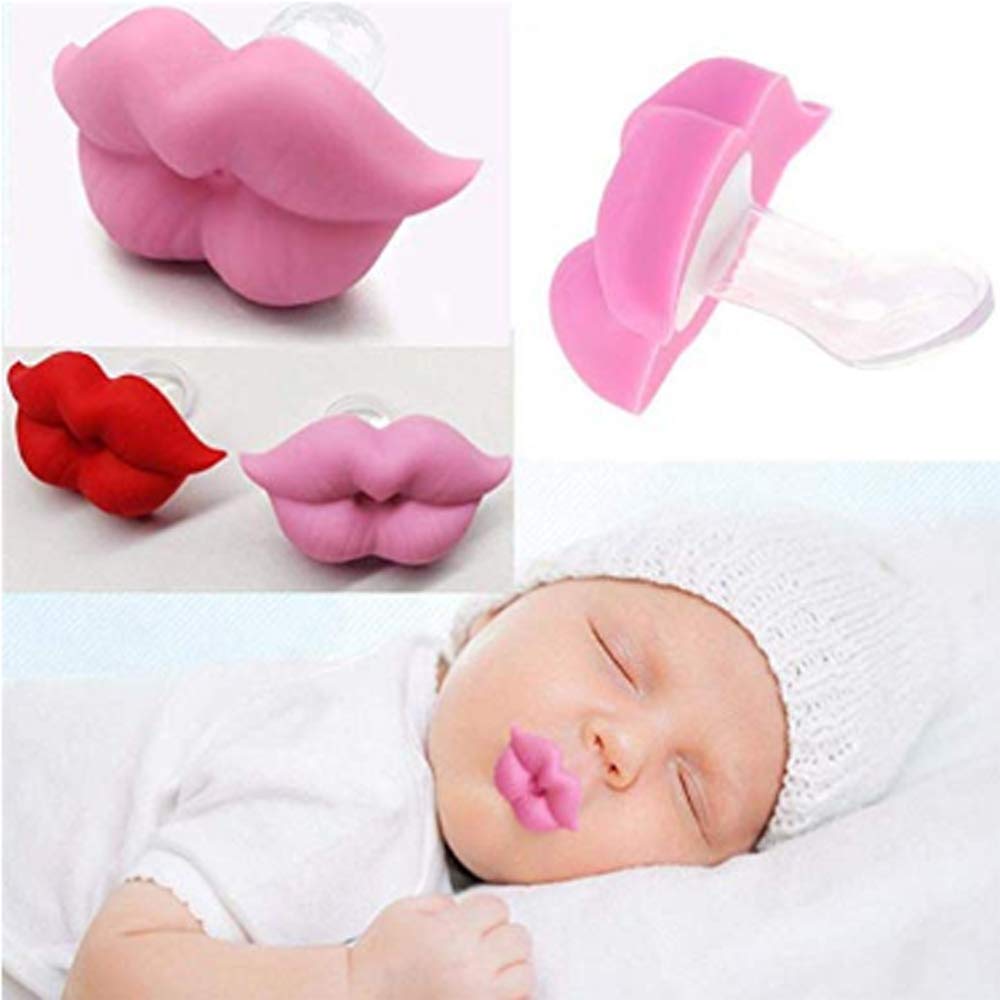Gijoki Newborn Infants Silicone Pacifier Cute Lip Mouth Baby Soother Pacifier Pacifiers
