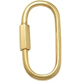 Anygolds 14K Gold Paperclip Carabiner Lock Charm Enhancer