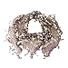 Fanhong Lace Tassel Sheer Burnt-out Floral Print Triangle Mantilla Scarf Shawl Neck Wrap Coffee