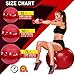 Epitomie Fitness Active Balance Fitness Ball with Imprinted Exercise and Training eBook (Fire Red/65 cm)