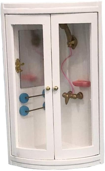 Yvetti Doll House Furniture Toys Shower Room Bathroom Accessories Doll House Decoration Accessories Gift for Kids White