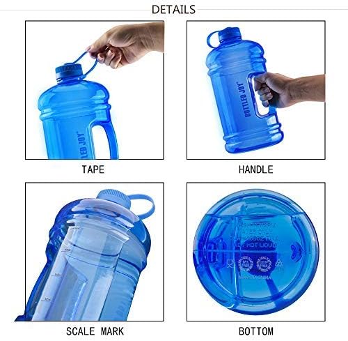Blue BPA-free water bottle with a day time design.