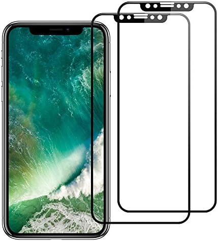 Southlight iPhone x Screen Protector, [2-Pack] iPhone x Tempered Glass Full Coverage 3D Curved Ultra HD Clear Film Screen Protector for Apple iPhone x/iPhone 10-Black