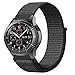 Fintie Band Compatible with Galaxy Watch 46mm / Gear S3 Frontier Classic Smartwatch, 22mm Lightweight Breathable Nylon Replacement Sport Loop Wrist Strap for Men Women - Black [Small]