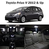 Partsam 2012-2014 Toyota Prius v White LED Interior Package Deal(10 Pieces)
