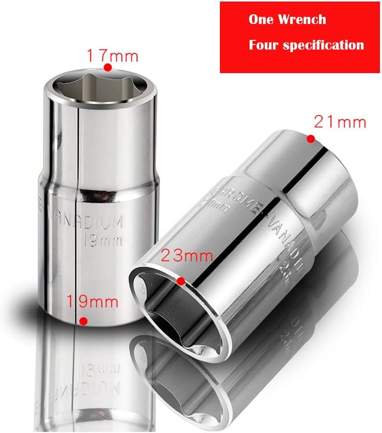 KvSrr Extra Length Tire iron Nut Lug Wrench 4 Way 23" Heavy Duty Cross Wrench for Tire 17mm 19mm 21mm 23mm: Home Improvement