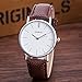 NYKKOLA Vintage Design Leather Band Analog Alloy Quartz Wrist Watch (Brown)