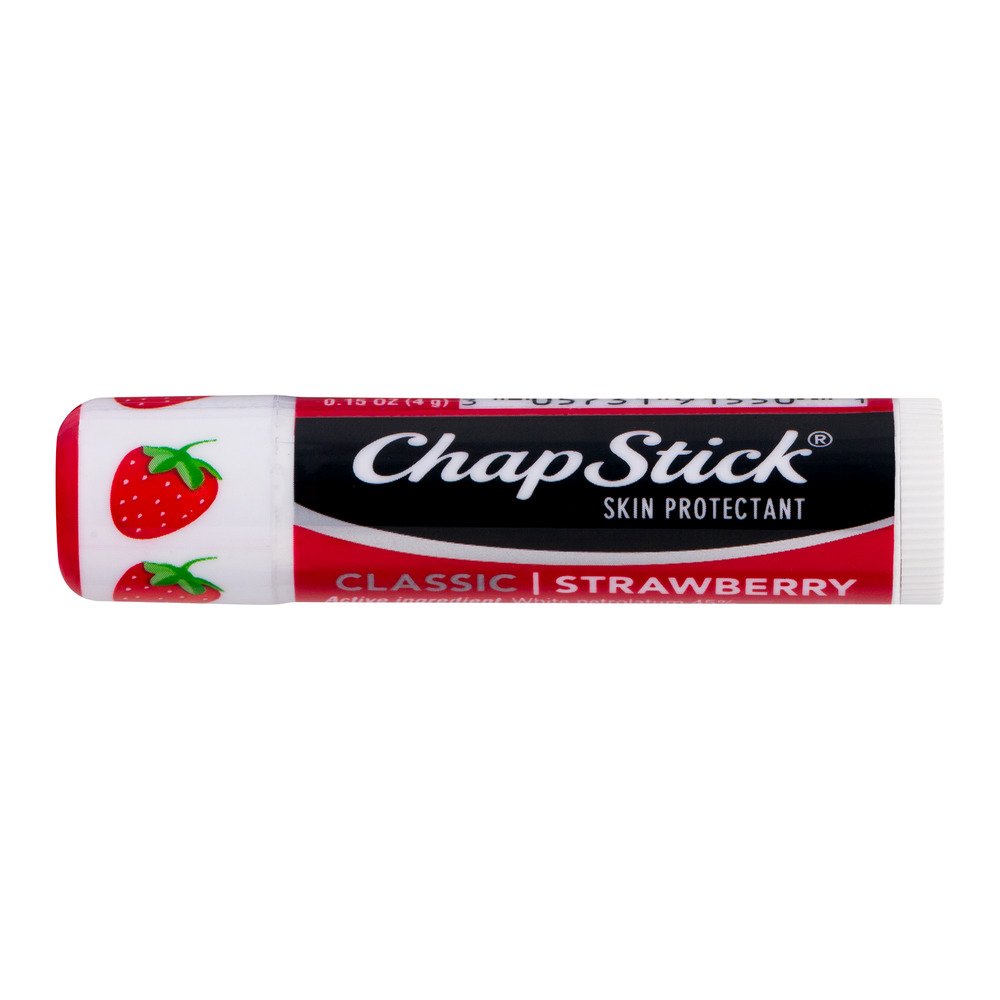 ChapStick Classic Strawberry Lip Balm Tubes, Lip Care and Lip Moisturizer - 0.15 Oz (Pack of 12)