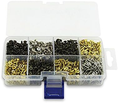 Linwood [8 in 1] Small Wooden Nails and Magnetic Screws Iron Round-Head Nails Handware Combo Cross Flat Screws Repair Kit for Home & Kitchen 1600pcs (Small Screws)