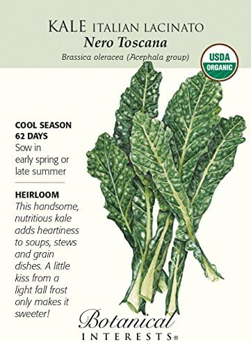 Vegetable Seeds - 5 grams Seeds of Italian Nero Toscana Kale Seeds - Organic - Botanical Interests