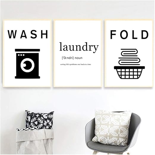 Impresiones En Lienzo Servicio De Lavanderia Cartel Divertido Cita