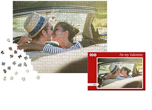 puzzleYOU Photo Puzzle with 100 Pieces: Custom Puzzle with Your Image and an Individual give-Away Puzzle Box (red)