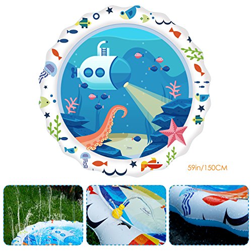 Termichy Splash Pad, Premium Sprinkler Pad for Kids Outdoor Water Play Sprinklers (59")