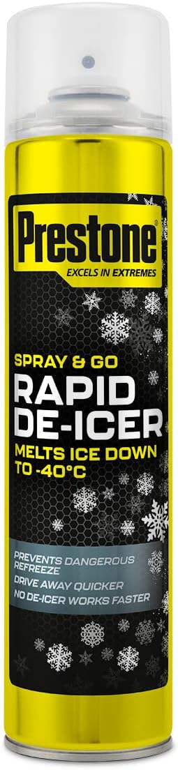 Prestone De-Icer Anti Freeze Spray Car Window -40C 600ml Fast Acting
