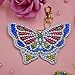 Mosaic Making Kits, 5pcs DIY Special Shaped Full Drill Butterfly Diamond Painting Keychain Kits