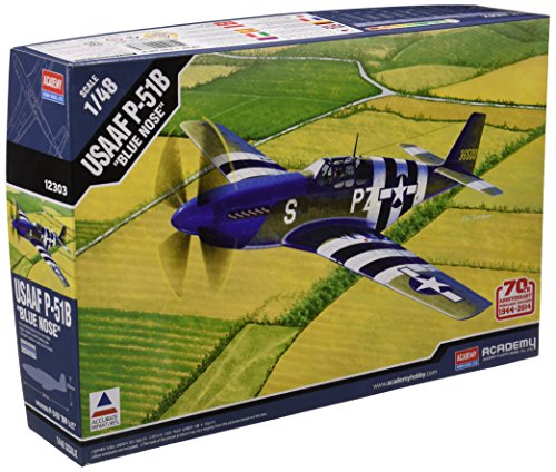Academy Usaaf North American P-51b Mustang "blue Nose" - 1:48 Plastic Kit