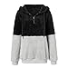 Women Casual Double Fuzzy Sweatshirt Faux Fleece Zip Pullover Hoodies Coat Outwear S-XXL