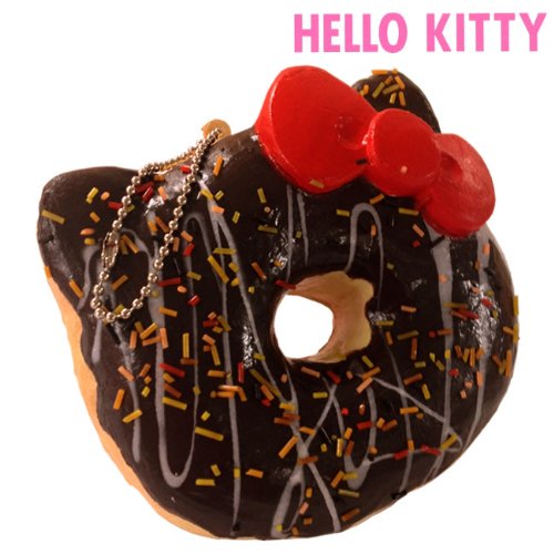 Sanrio Hello Kitty Squishy Donut Ball Chain (Chocolate Deluxe)
