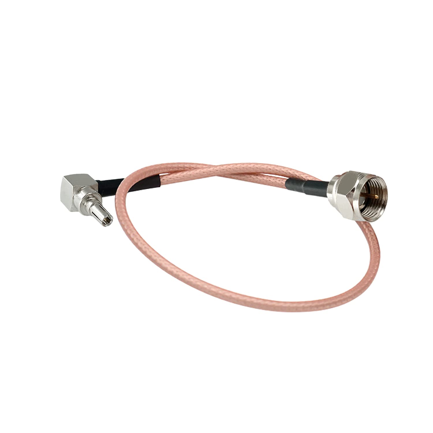 Vecys F Male to CRC9 Male Right Angle 90 Degree RF Coaxial Cable RG316 30cm/12in