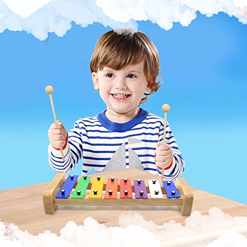 5 CELEMOON+Xylophone+Glockenspiel+Multi+Colored+Child+Safe