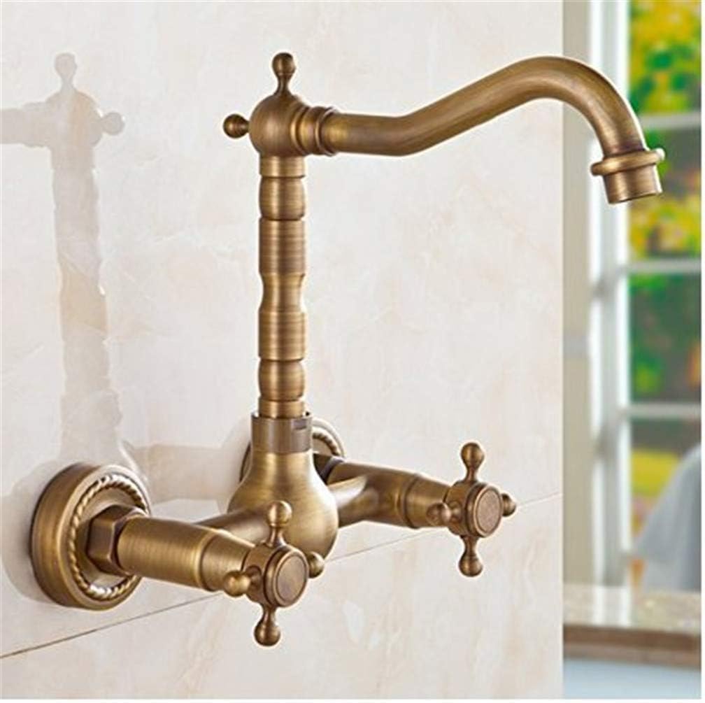 Grifos para lavabos de baño Latón antiguo Montado en la pared Asas