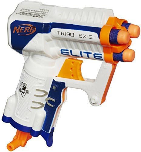 Nerf N-STRIKE ELITE TRIAD EX-3 Micro Sized Mega Power Dart Blaster With (3) Foam Darts by Enigmatoys
