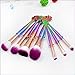 Affei 7Pcs Mermaid MakeUp Brushes Set Eyebrow Eyeliner Blush Foudation Cosmetic Tools (Colorful)