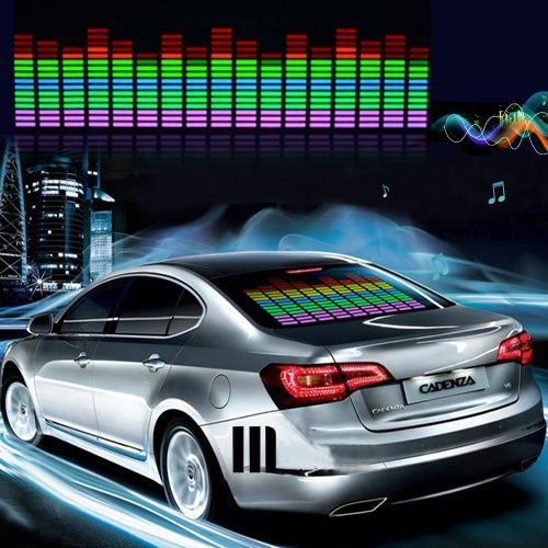 DIYAH Auto Sound Music Beat Activated Car Stickers Equalizer Glow LED Light Audio Voice Rhythm Lamp 45cm X 11cm / 18in X 4.5in (Multi Color) - Thumbnail 4