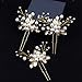 Fairy Moda Gold Leaf Bridal Hair Pins Bohemian Wedding Hair Piece Jewelry Updo Accessories ( Set of 3 )