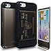TORU CX PRO iPhone SE Wallet Case with Hidden ID Slot Credit Card Holder Hard Cover for Apple iPhone SE/iPhone 5S / iPhone 5 - Gunmetal