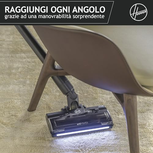 HF2 Aspirapolvere senza fili Ultraleggero, Tecnologia di compattazione polvere, Spazzola Multisuperficie Anti Groviglio, Luci LED, KIT accessori per una pulizia completa [HF2Z10H]