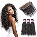 Beauty Forever Brazilian Virgin Curly Human Hair 13x4 ear to ear Full Lace Frontal Closure with 3 Bundles Curly Hair Weave Natural Color
