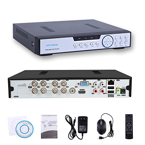 HISVISION 8CH 1080N AHD DVR 3-in-1 Hybrid(1080P NVR+1080N AHD+960H Analog) CCTV Home Security Surveillance HDMI/VGA Quick QR Code Scan Easy Remote Access Motion Detection &Email Alerts(No HDD)