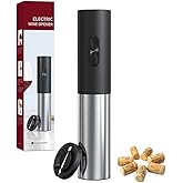 Electric Wine Opener Battery Operated Wine Bottle Openers with Foil Cutter One-touch Button Reusable Automatic Wine Corkscrew Remover for Home Kitchen Party Bar Restaurant