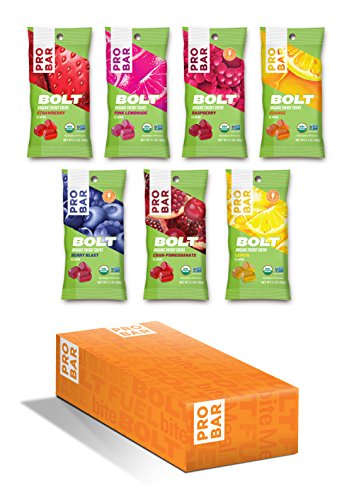 PROBAR - Bolt Organic Energy Chews, Variety Pack (One of Each Flavor), Non-GMO, Gluten-Free, USDA Certified Organic, Healthy, Fast Fuel Gummies with Vitamins B & C (7 Count) Packaging May Vary