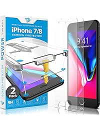 Power Theory iPhone 8   iPhone 7 Glass Screen Protector [2-Pack] with Easy Install Kit [Premium Tempered Glass]